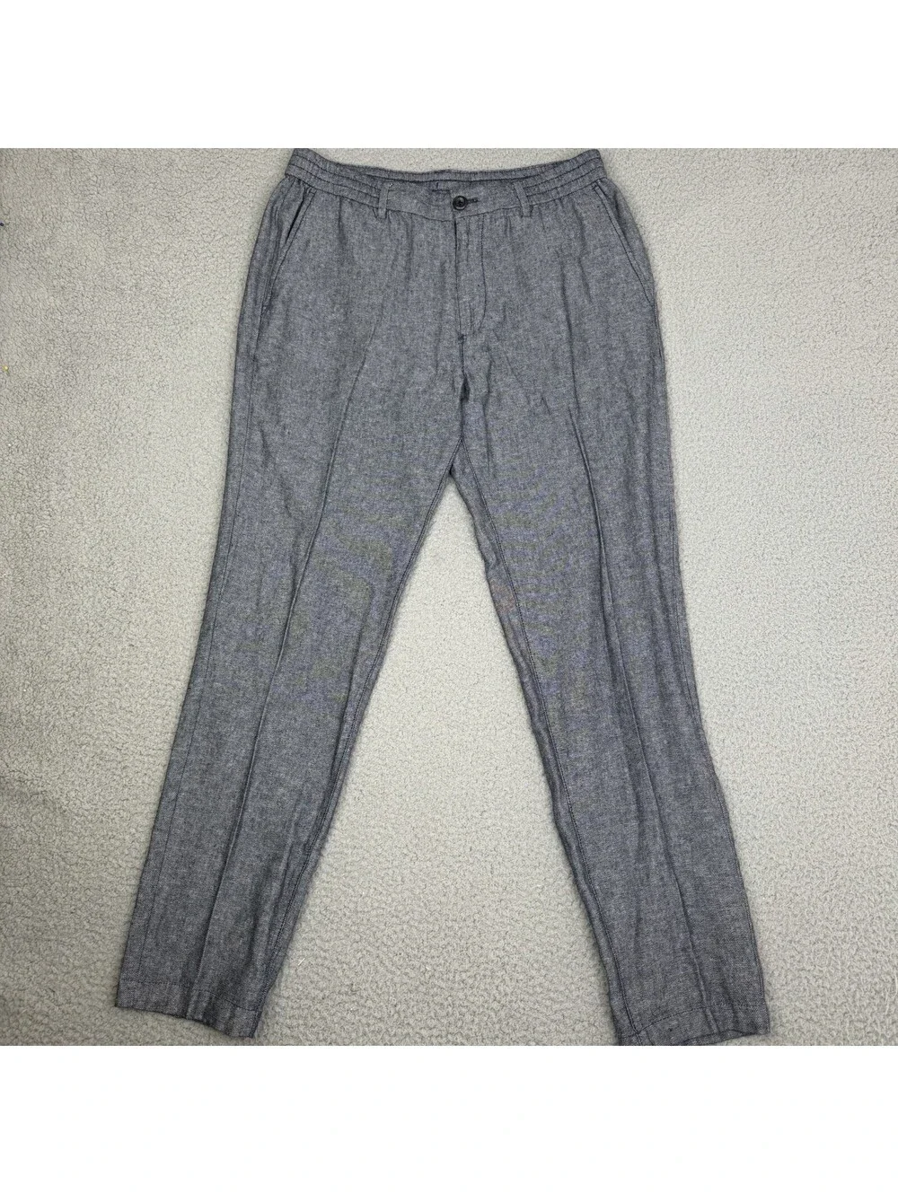 Banana Republic Athletic Fit Linen Cotton Pants Blue Mens 33x34 (Fits 32x32)